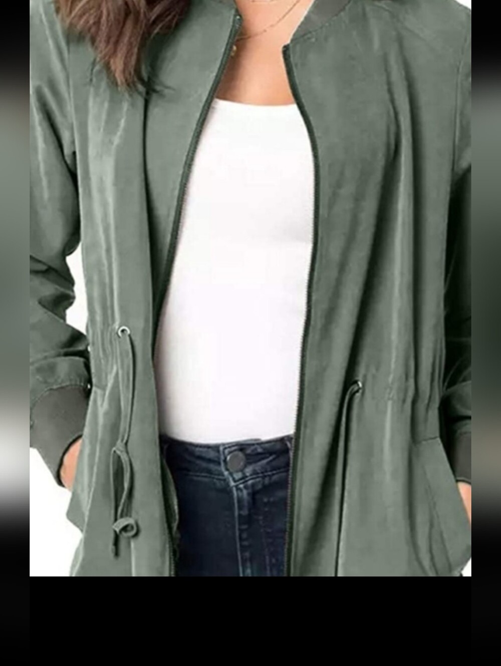 Lightweight Drawstring Trench Jacket - Picture 2 of 5